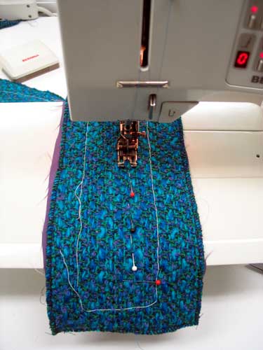 Thread marking the seam line for the couture jackets.