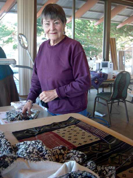 Enid at the sewing retreat
