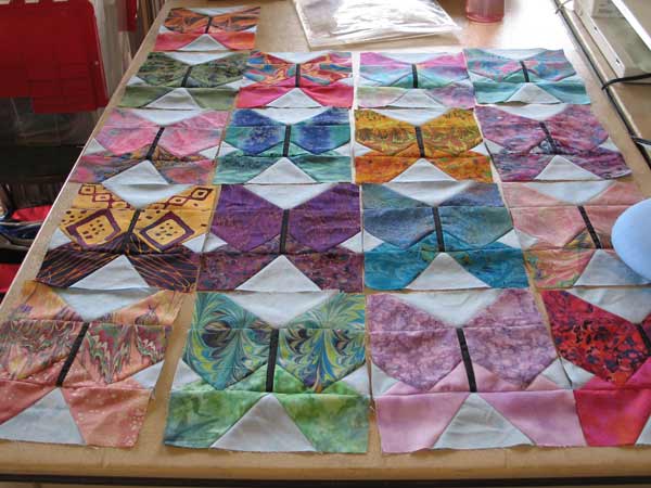 Laura at a sewing workshop